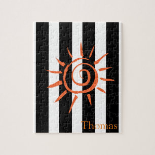 Puzzles White en Black Stripe Sun Legpuzzel