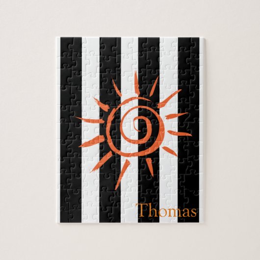 Puzzles White en Black Stripe Sun Legpuzzel (Verticaal)
