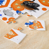 Puzzles White en Black Swans Hearts Stars Legpuzzel (Zijkant)