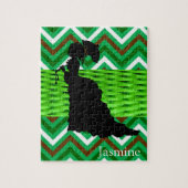 Puzzles White Green Chevron Woman Legpuzzel (Verticaal)