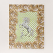 Puzzles White Horse Polk a stit Green Rope Legpuzzel (Verticaal)