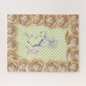 Puzzles White Horse Polk a stit Green Rope Legpuzzel (Horizontaal)