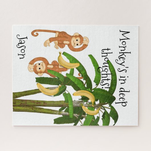 Puzzles White Monkeys Bananas Legpuzzel (Horizontaal)