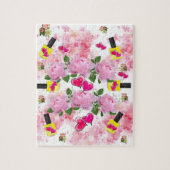 Puzzles White roze Hearts Yellow Nail Pools Legpuzzel (Verticaal)