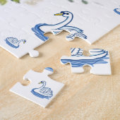 Puzzles White Swan Floral Legpuzzel (Zijkant)