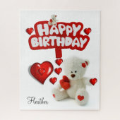 Puzzles White Teddy Bear Happy Birthday Legpuzzel (Verticaal)