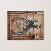 Puzzles Wood Rope Cowboy Horse Saddle Legpuzzel (Horizontaal)