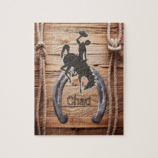 Puzzles Wood Rope Cowboy Horse Saddle Legpuzzel (Verticaal)