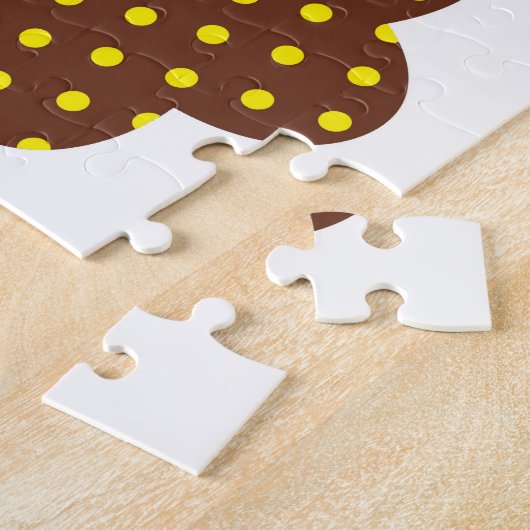 Puzzles Yellow & Brown Flowers Heart Legpuzzel (Zijkant)