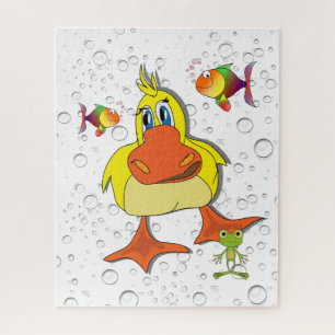 Puzzles Yellow Duck Fish Kikker Legpuzzel
