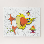 Puzzles Yellow Duck Fish Kikker Legpuzzel (Horizontaal)