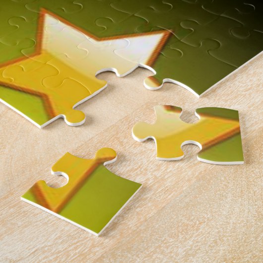 Puzzles Yellow Stars Black Legpuzzel (Zijkant)