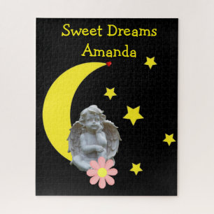 Puzzles Yellow Stars Moon Baby Angel Legpuzzel