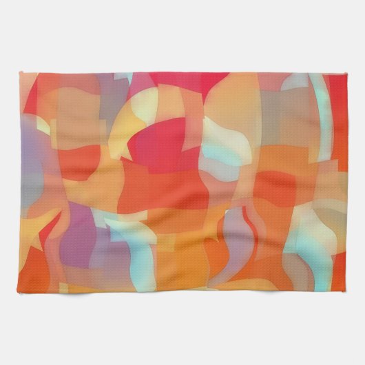 Puzzling Abstract Artsy Colorful Kitchen Towel Theedoek (Horizontaal)