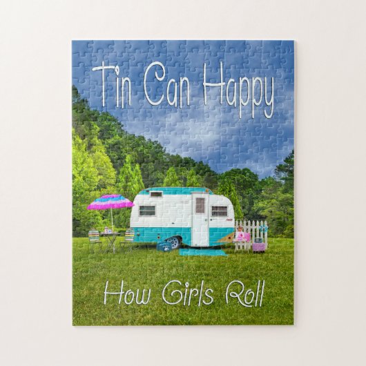 PUZZZLE Tin kan de Camper gelukkig maken Legpuzzel (Verticaal)