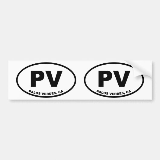PV Palos Verdes Bumpersticker (Voorkant)