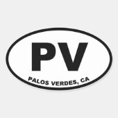 PV Palos Verdes ovaal Ovale Sticker (Voorkant)