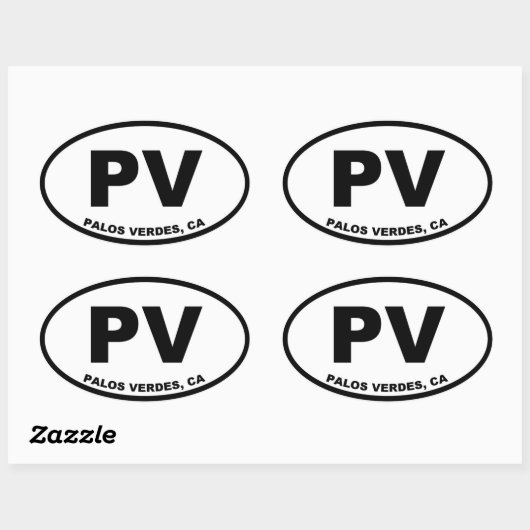 PV Palos Verdes ovaal Ovale Sticker (Vel)