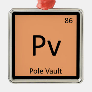 Pv - Polsstokhoogspringen Atletiek Chemisch Symboo Metalen Ornament