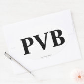 "PVB" Ponte Vedra strand FL Ovale Bumpersticker Ovale Sticker (Envelop)