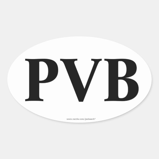 "PVB" Ponte Vedra strand FL Ovale Bumpersticker Sticker (Voorkant)