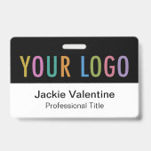 PVC Naam Badge Horizontale Logo Werk ID Label Zwar (Voorkant)