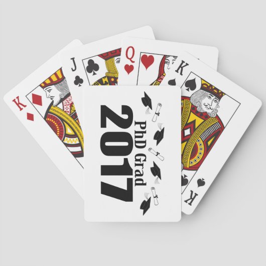 PVD Afstudeerder 2017 Petten en diploma's (zwart) Pokerkaarten (Achterkant)