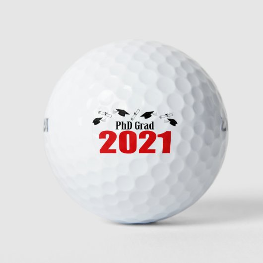 PVD Afstudeerder 2021 Petten en diploma's (rood) Golfballen (Voorkant)