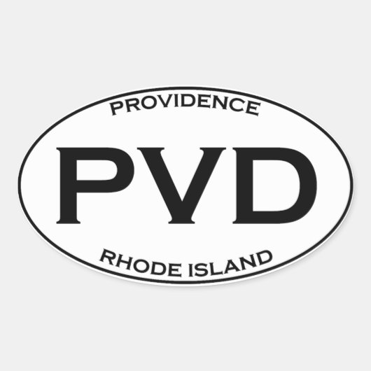 PVD - Providence Rhode Island Ovale Sticker (Voorkant)
