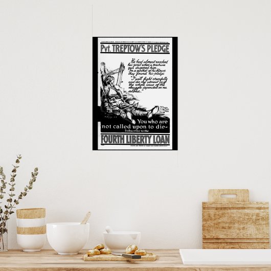 Pvt. Treptow's Pledge. "Ik zal vechten_War afbeeld Poster (Keuken)