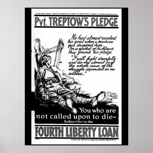 Pvt. Treptow's Pledge. "Ik zal vechten_War afbeeld Poster (Voorkant)