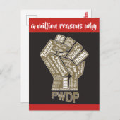 PWDP $1M Fist Postcard Briefkaart (Voorkant / Achterkant)