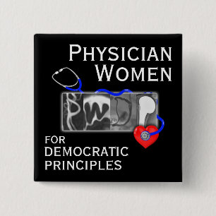 PWDP de knoop van de xray Logo met Naam Vierkante Button 5,1 Cm