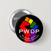 PWDP regenboogvist, eerste knop Ronde Button 5,7 Cm (Voorkant /achterkant)