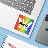PWHL Hockey Pride Sticker voor vrouwen (Laptop met iPhone)