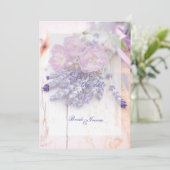 PWild Roos & Lavendel Zomerbloem BESPAAR de datum Save The Date (Staand voorkant)