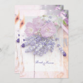 PWild Roos & Lavendel Zomerbloem BESPAAR de datum Save The Date (Voorkant / Achterkant)