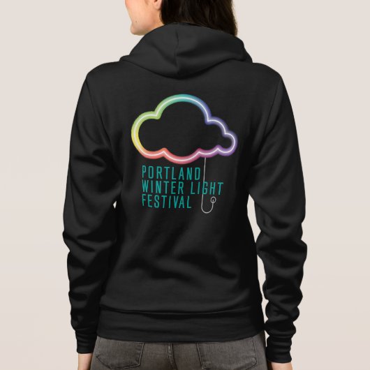 PWLF Womens Zip Hoodie - Zwart (Achterkant)
