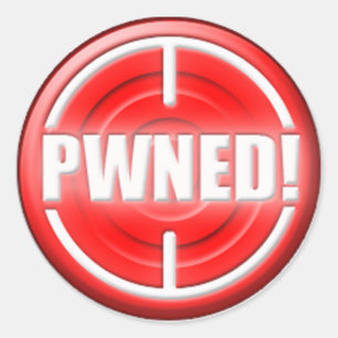 PWNED! Knoop Ronde Sticker