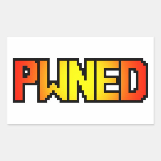 PWNED RECHTHOEKIGE STICKER (Voorkant)
