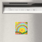 Pychedelic Sunset 60's Magnet (Insitu (Vaatwasser))