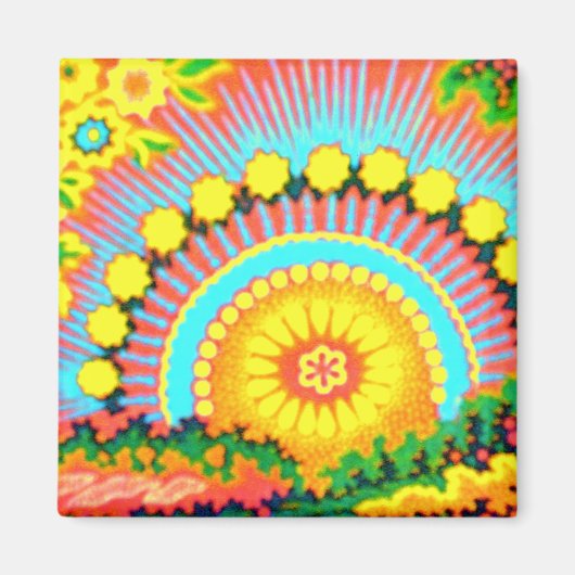 Pychedelic Sunset 60's Magnet (Voorkant)