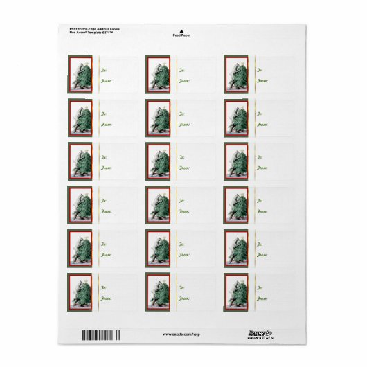 Pygmee in Boomgeit Kerstcadeau Label Sticker (Full Sheet)