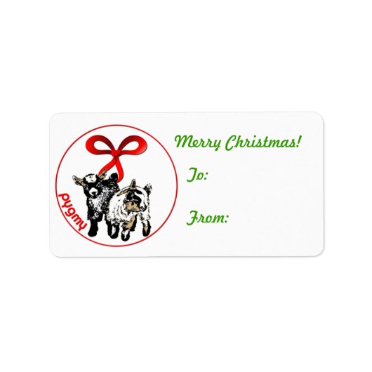 Pygmee Kinder Geit Kerstcadeau Label Sticker (Voorkant)