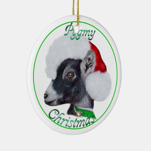 Pygmy Goat in Santa Hat-kerstversiering Keramisch Ornament (Rechts)