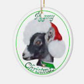 Pygmy Goat in Santa Hat-kerstversiering Keramisch Ornament (Links)