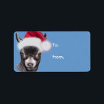 Pygmy Goat Santa Goat Christmas Gift Label<br><div class="desc">Pygmy Santa Goat kerstcadeau label om op je cadeaus te plakken - aanpasbare tekst,  zodat je het kunt veranderen als je wilt -</div>