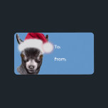 Pygmy Goat Santa Goat Christmas Gift Label<br><div class="desc">Pygmy Santa Goat kerstcadeau label om op je cadeaus te plakken - aanpasbare tekst,  zodat je het kunt veranderen als je wilt -</div>