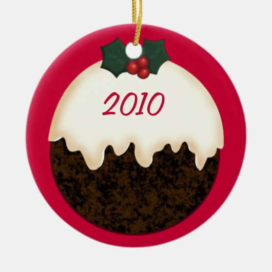 Pygmy Goat Santa Hat-kerstversiering Keramisch Ornament (Voorkant)