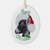 Pygmy Goat Santa Hat-kerstversiering Keramisch Ornament (Rechts)